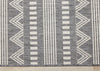 Jackson Grey White Patterned Rows Rug, 6'7" x 9'6" Outdoor Area Rug | Tapis Jackson gris blanc a motifs en rangees, 6'7" x 9'6"