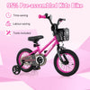 Costway 12" Kid's Bike With Training Wheels Adjustable Handlebar & Seat Handbrake Pink