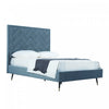 Crosby Modern Upholstered Velvet Full Bed in Blue | Lit double moderne Crosby en velours bleu capitonne