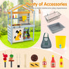 Costway 2 In 1 Wooden Mud Kitchen Outdoor Play Kitchen & Grocery Store With Sink