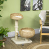 Pawhut 28" Cat Tree With Scratching Post, Cat Tower For Indoor Cats With Double Beds, Beige|Pawhut Arbre A Chat De 28" Avec Griffoir En Sisal Pour Chatons D'interieur, Arbre A Chat Moderne Ave