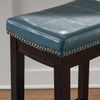 Claridge Faux Leather Backless Counter-Height Stool - Blue|Tabouret Claridge de hauteur comptoir en similicuir et sans dossier - bleu