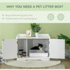 Pawhut Hidden Litter Box Enclosure Cat Furniture With Storage, Adjustable Divider, Indoor Pet House |Pawhut Litiere Cachee Enclos De Litiere Meubles De Toilette Pour Chats Avec Rangement, Diviseur Regl