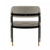 Lia Modern Metal Chenille Armchair in Stone - Set of 2 Dining Chair | Fauteuil en metal moderne Lia avec revetement en chenille couleur pierre - Lot de 2