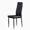 Ava Modern Diamond Grid Pattern Dining Chair Set (6-Pack) with Fireproof Leather and Metal Frame,Black  | Ensemble de chaises de salle a manger modernes Ava avec motif de grille en diamant (lot de 6), cuir ignifuge et cadre en metal, noir