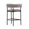 Onda Contemporary Vegan Leather Metal Counter Stool in Taupe | Tabouret de comptoir contemporain Onda en cuir vegetalien et metal, coloris taupe