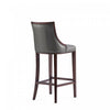 Fifth Avenue Traditional Wood Upholstered Barstool in Graphite - Set of 2 | Tabouret de bar traditionnel en bois avec assise rembourree Fifth Avenue, graphite – Lot de 2