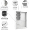 Bestar Florence 60" Modular Reach-In/Walk-In Closet System with Rods and Storage - White|Système de garde-robe et pièce-penderie modulaire Florence de Bestar de 60 po avec tringles et rangement - blanc
