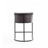 Cosmopolitan Mid-Century Modern Metal Upholstered Counter Stool in Graphite - Set of 2 Bar Stool | Tabouret de comptoir moderne du milieu du siecle en metal et tissu, coloris graphite, lot de 2
