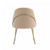 Gracie Modern Metal Vegan Leather Dining Chair in Tan and Gold | Chaise de salle a manger moderne Gracie en metal et cuir vegetalien, coloris beige et or