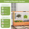 Costway 1 Pcs Raised Garden Bed With Trellis Hanging Roof Planter Box Drainage Holes For Patio