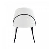 Gracie Modern Vegan Leather Metal Dining Chair in White and Black - Set of 2 | Chaise de salle a manger moderne Gracie en cuir vegetalien et metal, blanc et noir - Lot de 2
