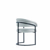 Augusta Modern Metal Vegan Leather Dining Chair in Light Gray | Chaise de salle a manger Augusta moderne en metal et cuir vegetalien, gris clair