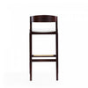 Klismos Mid-Century Modern Wood Upholstered Barstool in Ivory - Set of 3 | Tabouret de bar en bois rembourre ivoire style Klismos mi-siecle moderne - Lot de 3
