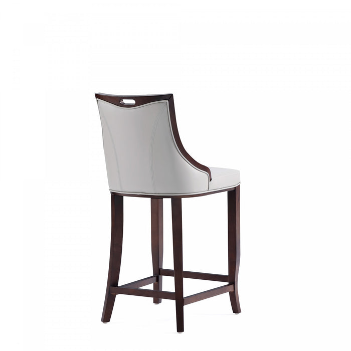 Emperor Traditional Wood Upholstered Barstool in Light Gray - Set of 3