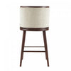 Evalyn Modern Wood Upholstered Barstool in Cream - Set of 3 | Tabouret de bar moderne en bois et tissu creme Evalyn - Lot de 3