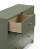 Storkcraft California 6 Drawer Dresser - Olive/Driftwood