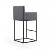 Ambassador Mid-Century Modern Metal Upholstered Barstool in Gray - Set of 2 Bar Stool | Tabouret de bar rembourre en metal gris style mid-century modern Ambassador - Lot de 2