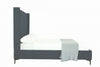 Promenade Mid-Century Modern Upholstered Velvet Full Bed in Gray | Lit complet Promenade style milieu du siecle moderne en velours gris capitonne