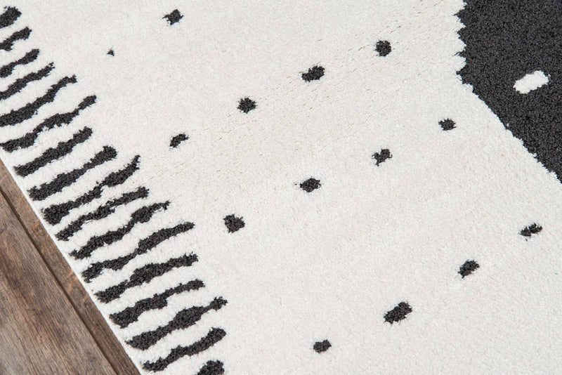Lyra Contemporary 7'6\" x 9'6\" Area Rug in Ivory Indoor Area Rug