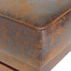 Harrison Large Ottoman Coffee Table with Faux Leather and Storage Function - Brown | Grande Table Basse Ottoman Harrison en Similicuir avec Fonction de Rangement - Marron