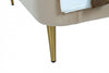 Heather Mid-Century Modern Velvet Upholstered Twin Bed in Gold and Tan | Lit jumeau Heather style milieu du siecle moderne, tapisse de velours, or et beige