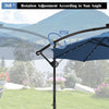 Costway 10FT Patio Offset Umbrella Solar Powered LED 360Degree Rotation Aluminum Blue