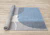 Forte Blue Grey White Half-Circles Geometric Area Rug - 5'3" x 7'5"|Carpette Forte bleue, grise et blanche à motif géométrique de demi-cercles - 5 pi 3 po x 7 pi 5 po