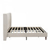 Harper Upholstered King Bed Frame with High Headboard, Chenille Fabric - Beige | Cadre de lit king Harper rembourre avec tete de lit haute, tissu chenille, beige