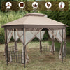 Costway 10' X 12' Octagonal Patio Gazebo Canopy Shelter Double Top W/netting Sidewalls