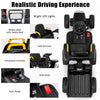 Costway 12v Kids Ride On Tractor With Trailer Ground Loader W/ Rc & Lights Dark Black
