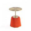 Anderson Modern Metal Top Upholstered End Table in Orange - Set of 2 | Table d’appoint moderne Anderson avec plateau en metal et revetement en tissu orange – Lot de 2