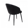 Looma Contemporary Modern Vegan Leather Metal Side Chair in Black - Set of 2 | Chaise laterale moderne contemporaine Looma en cuir vegetalien et metal noir - Lot de 2