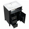 Scott 24" Bathroom Vanity with Ceramic Sink and Rubberwood Legs, Black | Scott Meuble-lavabo de 24" avec vasque en ceramique et pieds en bois caoutchouc, Noir