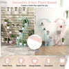 Costway 5 Tier Metal Plant Stand Heart-shaped Shelf With Hanging Hook For Multiple Plants Pink & Blue