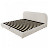 Laurel Ottoman Hydraulic Lift Storage Platform Bed with Boucle Upholstered and Hidden Under-White  | Lit plateforme Laurel avec coffre de rangement a levage hydraulique, tapisserie bouclee et espace de rangement cache sous le lit, taille King, blanc