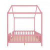 Paul Montessori Floor Bed with Canopy and High Railings,Full Size, Pink Full Bed | Paul Lit Montessori au sol avec baldaquin et barrieres hautes, Taille Double, Rose