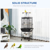Pawhut 61.5 Inch Bird Cage Parakeet House For Cockatiel With Stand, Pull Out Tray, Play Top, Storage|Pawhut Cage A Oiseaux De 61 Pouces Pour Pinsons, Perruches Avec Support, Plateau Coulissant, Dessus