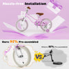 Costway 14" Kid's Bike With Removable Training Wheels & Basket For 3-5 Years Old Purple