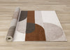 Marley Geometric Curves Taupe Oxblood Area Rug - 7'10" x 10'6"|Carpette Marley taupe et rouge sang-de-bœuf à motif de courbes géométriques - 7 pi 10 po x 10 pi 6 po