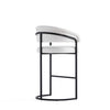 Augusta Modern Metal Upholstered Barstool in White - Set of 3 | Tabouret de bar moderne Augusta en metal et tissu blanc - Lot de 3