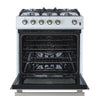 Forno Leonardo Espresso 30" White Gas Range, 5 cu.ft Convection Oven-FFSGS1116-30WHT | Cuisiniere a gaz Leonardo Espresso de 30", blanc, 5 pi³ – FFSGS1116-30WHT