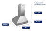 Hauslane 30" Wall Mount Stainless Steel Range Hood - WM-530SS-30B|Hotte de cuisinière murale Hauslane de 30 po en acier inoxydable - WM-530SS-30B