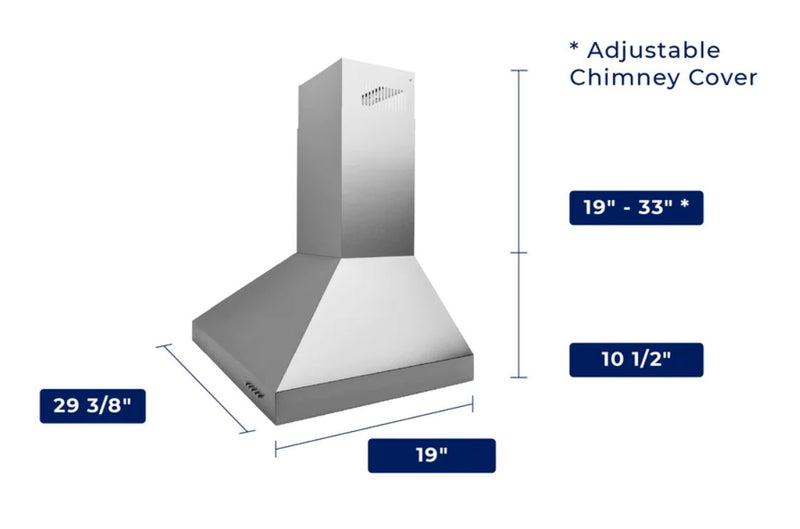 Hauslane 30\" Wall Mount Stainless Steel Range Hood - WM-530SS-30B