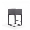 Embassy Mid-Century Modern Metal Upholstered Counter Stool in Gray - Set of 2 | Tabouret de comptoir Embassy style milieu du siecle en metal et tissu gris - Lot de 2