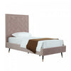 Crosby Modern Upholstered Velvet Twin Bed in Blush | Lit simple moderne Crosby en velours capitonne, coloris rose blush