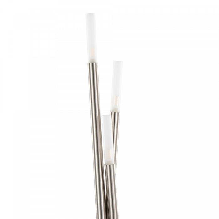 LumiSource Icicle Contemporary Brushed Nickel Floor Lamp