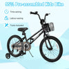 Costway 18" Kid's Bike With Training Wheels Adjustable Handlebar & Seat Handbrake Black