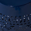 Phoenix Indoor 12" Barrel Shape Iron Side Table With Lace-cut Design - Navy Blue | Table D’appoint Interieure Phoenix En Fer De Forme Tonneau 12", Avec Motif Ajoure - Bleu Marine