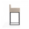 Ambassador Mid-Century Modern Metal Upholstered Counter Stool in Cream - Set of 2 Bar Stool | Tabouret de comptoir rembourre en metal style mid-century modern Ambassador, creme - Lot de 2